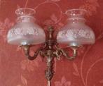 2 Arms brocante wandlamp antiek koper barok goud, glazen