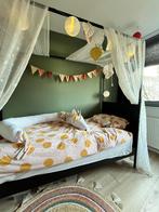 Hemelbed 90x200 (zwart metaal), Ophalen, 90 cm, Eenpersoons, Zwart