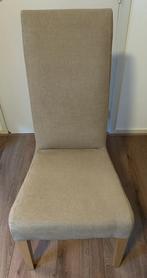 Eetkamerstoel met hoge rug en ribstof bekleding, Ophalen, Gebruikt, Twee, Overige kleuren