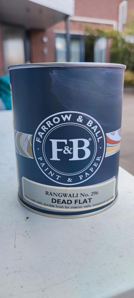 Farrow and ball - nr.296 - Dead flat - Rangwali, Doe-het-zelf en Verbouw, Verf, Beits en Lak, Zo goed als nieuw, Verf, Minder dan 5 liter