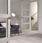 Binnendeur met Glas Opdek en Stomp, Doe-het-zelf en Verbouw, Deuren en Horren, Niet ingevuld, 80 tot 100 cm, Binnendeur, Niet ingevuld