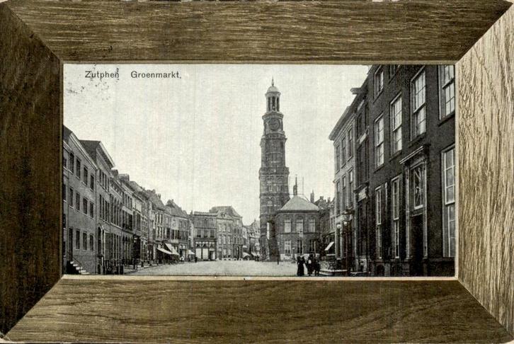 Zutphen - Groenmarkt - Kerk, Verzamelen, Ansichtkaarten | Nederland, Gelopen, Gelderland, Voor 1920, Ophalen of Verzenden