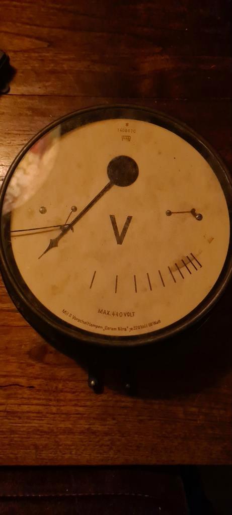 Vintage Volt / Ampère /Kw Meter - mancave Decoratie., Antiek en Kunst, Antiek | Gereedschap en Instrumenten, Ophalen of Verzenden