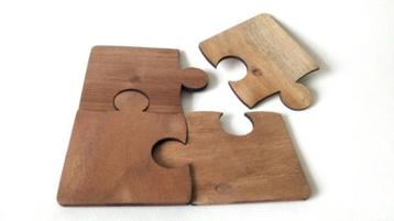 Onderzetters puzzel hout p/st.