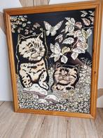 Prachtig Vintage Schilderij Katten A.D.Graphics 1984 Hout, Antiek en Kunst, Kunst | Schilderijen | Abstract, Verzenden