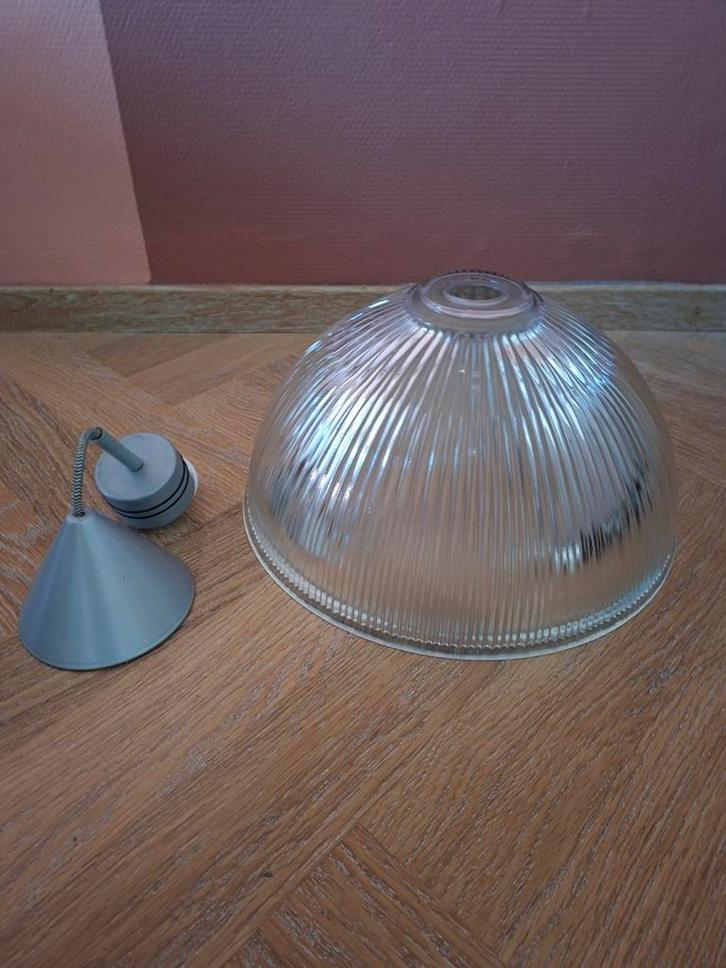 Glazen hanglamp., Huis en Inrichting, Lampen | Spots, Zo goed als nieuw, Ophalen of Verzenden