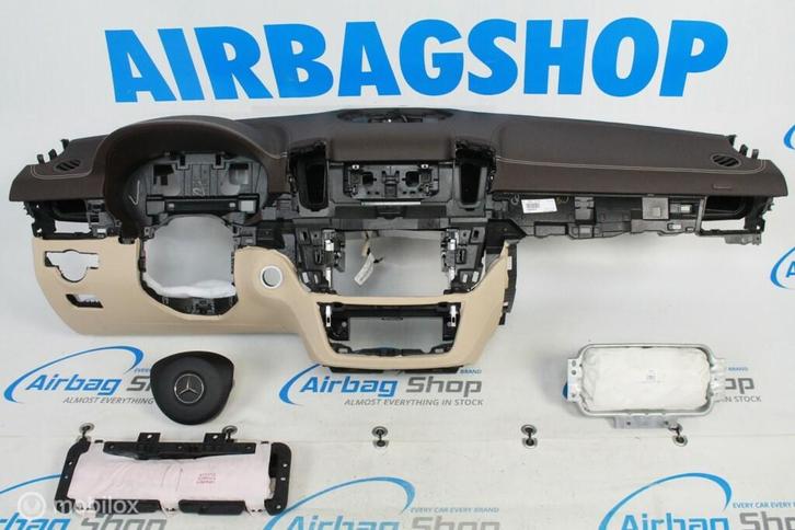 Airbag set - Dashboard bruin beige stiksel Mercedes GLE, Auto-onderdelen, Dashboard en Schakelaars, Gebruikt, Ophalen of Verzenden