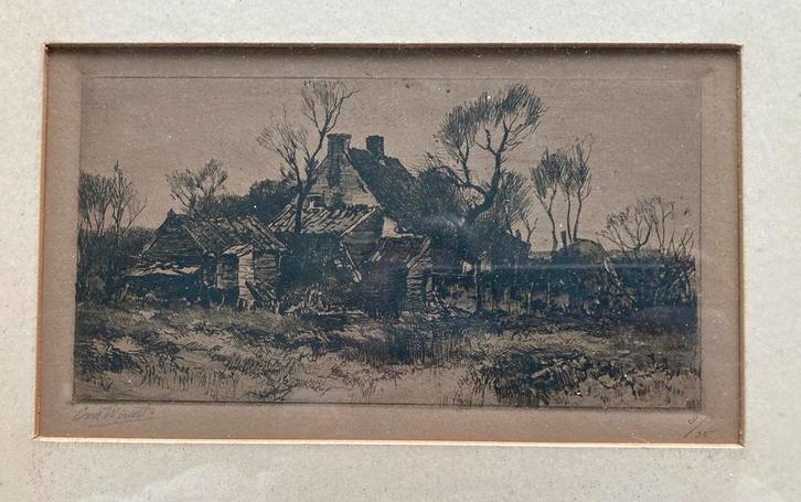 Ets C vd Windt 3/25, Antiek en Kunst, Kunst | Etsen en Gravures, Ophalen of Verzenden