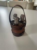 Vintage Cognac/Whisky Flessenhouder met 3 Flessen, Antiek en Kunst, Ophalen of Verzenden