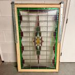 Antiek Glas in lood raam 1920s - 147 x 90 cm, Ophalen, Gevelraam of Ruit, Gebruikt, Minder dan 80 cm