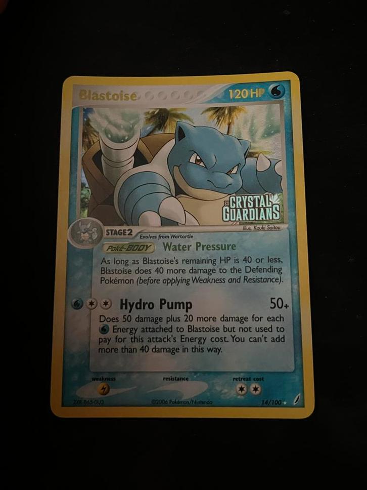 Blastoise Crystal Guardians Reverse Holo NM, Hobby en Vrije tijd, Verzamelkaartspellen | Pokémon, Zo goed als nieuw, Losse kaart