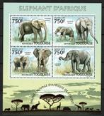 togo 2013 pf blok olifanten elephants zoogdieren wildlife 2, Ophalen of Verzenden, Postfris, Dier of Natuur