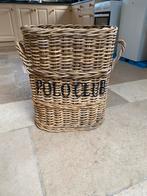 Ovale rieten mand met handvatten, Huis en Inrichting, Woonaccessoires | Schalen en Manden, Ophalen, Gebruikt, Mand, Riet