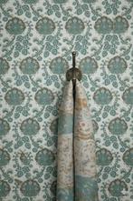 4803 Origineel vintage barok behang turquoise mosgroen swiet, Verzenden, 75 m² of meer, Beige