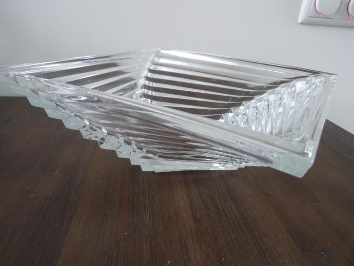 Vintage JG Durand Lood kristal Twisted Steps schaal, Antiek en Kunst, Kunst | Designobjecten, Ophalen of Verzenden