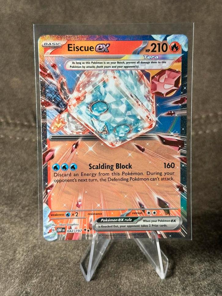 Eiscue Ex #42 042/197 (Pokemon Obsidian Flames), Hobby en Vrije tijd, Verzamelkaartspellen | Pokémon, Zo goed als nieuw, Ophalen of Verzenden