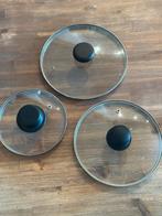 Pannendeksels set van 3, Ophalen of Verzenden, Zo goed als nieuw, Glas, Overige typen