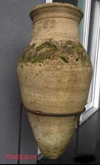 Unieke grote antieke vaas 70cm + ijzeren standaard, Tuin en Terras, Ophalen of Verzenden, Zo goed als nieuw