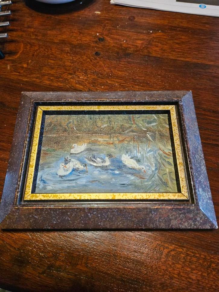 Schilderijtje: Lieflijke Eendjes, Antiek en Kunst, Kunst | Schilderijen | Klassiek, Ophalen of Verzenden