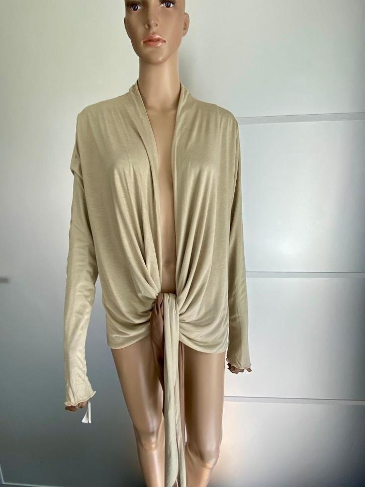 i376 Nieuw: The Barn: maat 42+44=L designer overslag-vest, Kleding | Dames, Truien en Vesten, Nieuw, Maat 42/44 (L), Beige, Ophalen of Verzenden