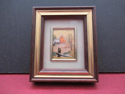 Miniatuur schilderij jaren 70 Italië Leader creazoni dárte, Antiek en Kunst, Kunst | Schilderijen | Klassiek, Ophalen of Verzenden