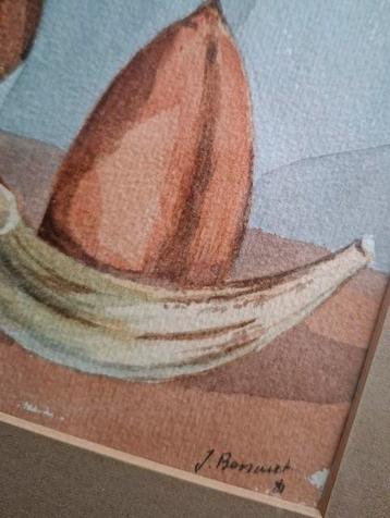 Aquarel. Ingelijste Inheemse Voorstelling. Bonaert?  beschikbaar voor biedingen