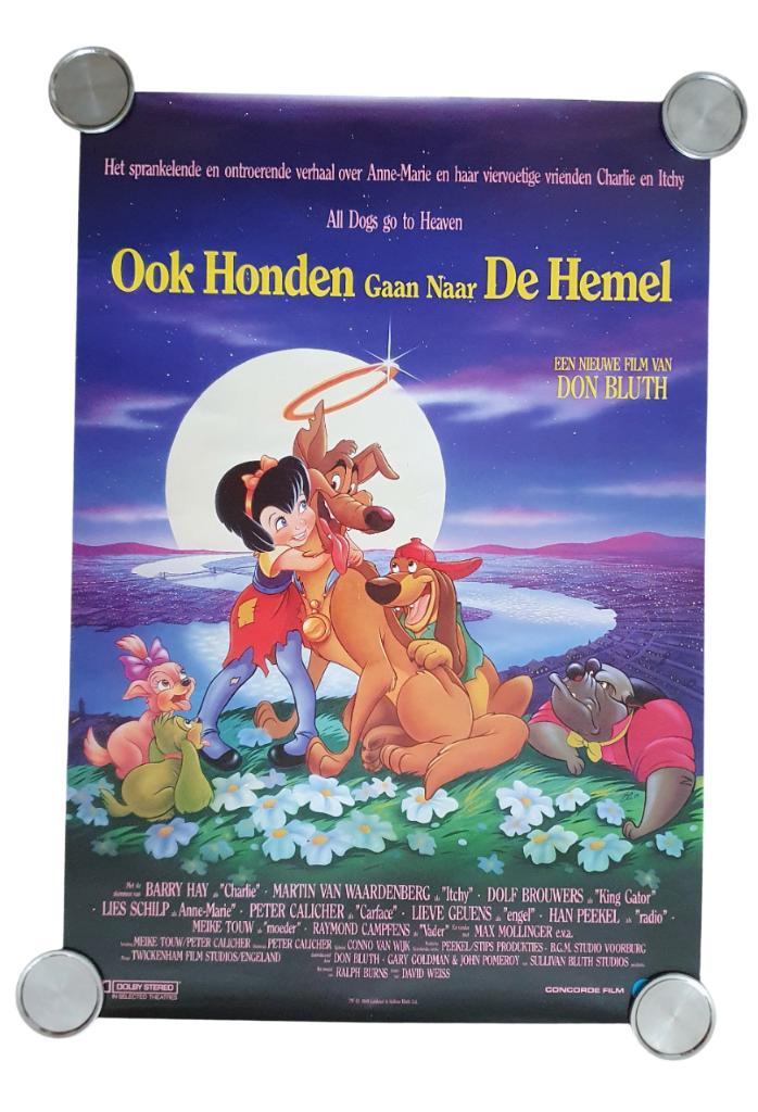 Posters All Dogs got Heaven / Ook Honden gaan naar de Hemel, Verzamelen, Posters, Zo goed als nieuw, Film en Tv, Rechthoekig Staand