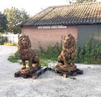 oud roestlook grote leeuwen, Ophalen of Verzenden, Nieuw, Beton, Dierenbeeld