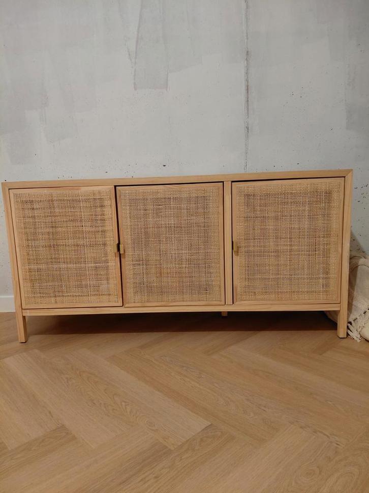 Dressoir kast Alain met webbing deurtjes - 150cm breed, Huis en Inrichting, Kasten | Buffetkasten, Nieuw, Minder dan 100 cm, 100 tot 150 cm