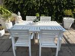 Tuinset wit, Ophalen, Gebruikt, Aluminium, 4 zitplaatsen