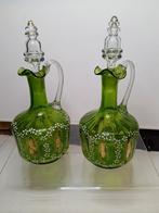 Antiek glazen Boheems wijn karaffen  / pa, Antiek en Kunst, Ophalen of Verzenden