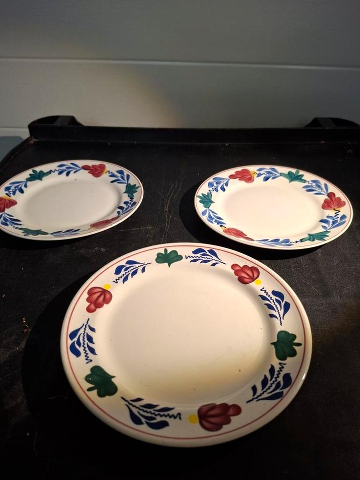 Boerenbont Borden Set, Huis en Inrichting, Keuken | Servies, Gebruikt, Bord(en), Boerenbont, Aardewerk, Ophalen of Verzenden