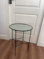 Zwarte Bijzettafel met Glas, Minder dan 45 cm, Minder dan 55 cm, Rond, Nieuw