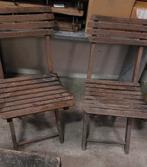2 leuke houten bistro stoeltjes, bistro stoelen hout., Huis en Inrichting, Stoelen, Ophalen, Twee, Bruin, Zo goed als nieuw