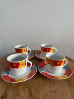 Leuke vintage set kop en schotel bloemen 4 st, Huis en Inrichting, Ophalen of Verzenden, Overige stijlen, Kop(pen) en/of Schotel(s)