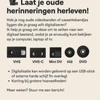 Videobanden Digitaliseren, Audio, Tv en Foto, Videocamera's Analoog, Ophalen of Verzenden, Overige typen
