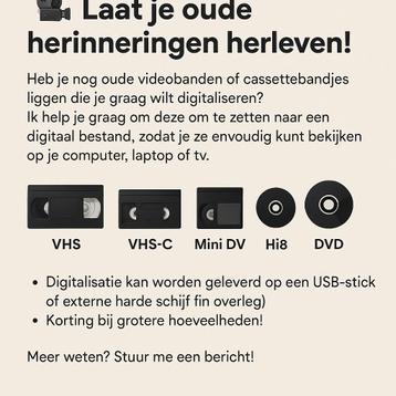 Videobanden Digitaliseren beschikbaar voor biedingen