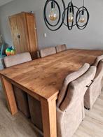 teakhouten eettafel en wandkast, Huis en Inrichting, Tafels | Eettafels, Ophalen, Gebruikt, 200 cm of meer, 50 tot 100 cm