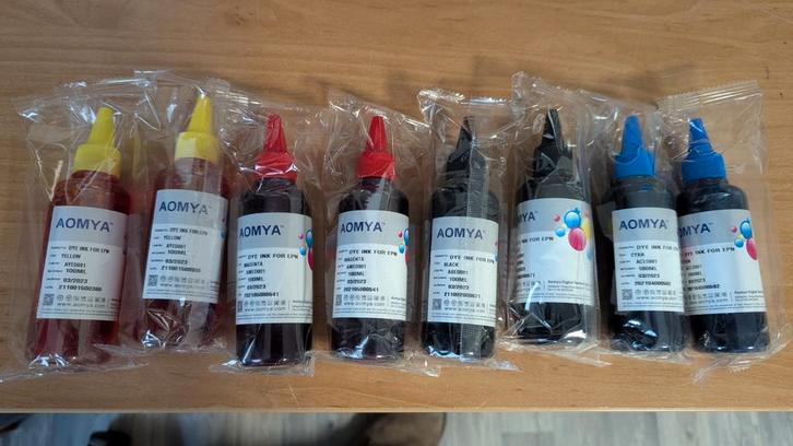 CMYK Inkt Navulling 8x100ml + Spuitjes - Epson, Computers en Software, Printerbenodigdheden, Nieuw, Cartridge, Ophalen of Verzenden