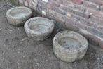 3 maal franse stenen ronde trog drinkbak plantenbak troggen, Ophalen