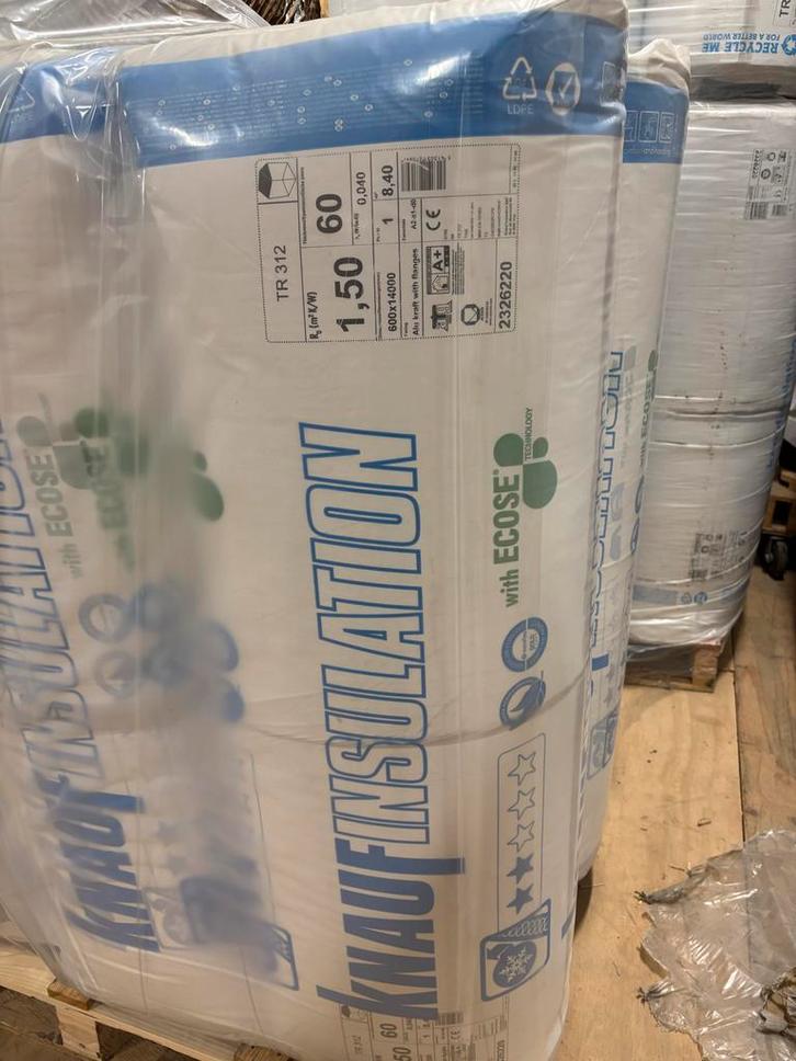 Knauf Isolatie TR312 - 60mm dik, 600x 14000, Doe-het-zelf en Verbouw, Isolatie en Afdichting, Nieuw, Vloerisolatie, Glaswol, 4 tot 8 cm