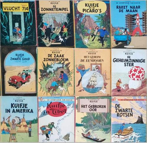 12 Kuifje strips 1946 t/m 1976, Boeken, Stripboeken, Gelezen, Meerdere stripboeken, Ophalen of Verzenden