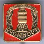 Kromhout rood op koper vrachtwagen speldje ( E_014 ), Verzamelen, Speldjes, Pins en Buttons, Verzenden, Zo goed als nieuw, Transport