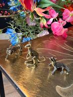 Miniatuur messing Dieren Set - Leeuw, Krokodil, Kangoeroe, Verzamelen, Ophalen of Verzenden, Zo goed als nieuw, Dier