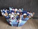 Unieke rieten handtas/strandtas., Verzenden, Gebruikt, Blauw, Handtas