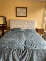 Tweepersoons IKEA Evenskjer boxspring met stoffen headboard, Ophalen, Tweepersoons, Zo goed als nieuw, 180 cm