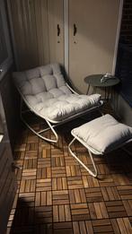 Lounge stoel schommel met voetenbankje, Ophalen, Zo goed als nieuw, Stoel