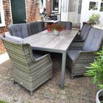 tuinset met 6 stoelen in zeer goede staat., Tuin en Terras, Ophalen, Overige materialen, 6 zitplaatsen, Zo goed als nieuw