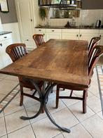 Zwaar Teakhouten eettafel set, Ophalen, Zo goed als nieuw, Rechthoekig, Teakhout