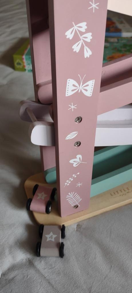 Little Dutch roze rollerbaan 2 autos, Kinderen en Baby's, Speelgoed | Houten speelgoed, Zo goed als nieuw, Ophalen of Verzenden